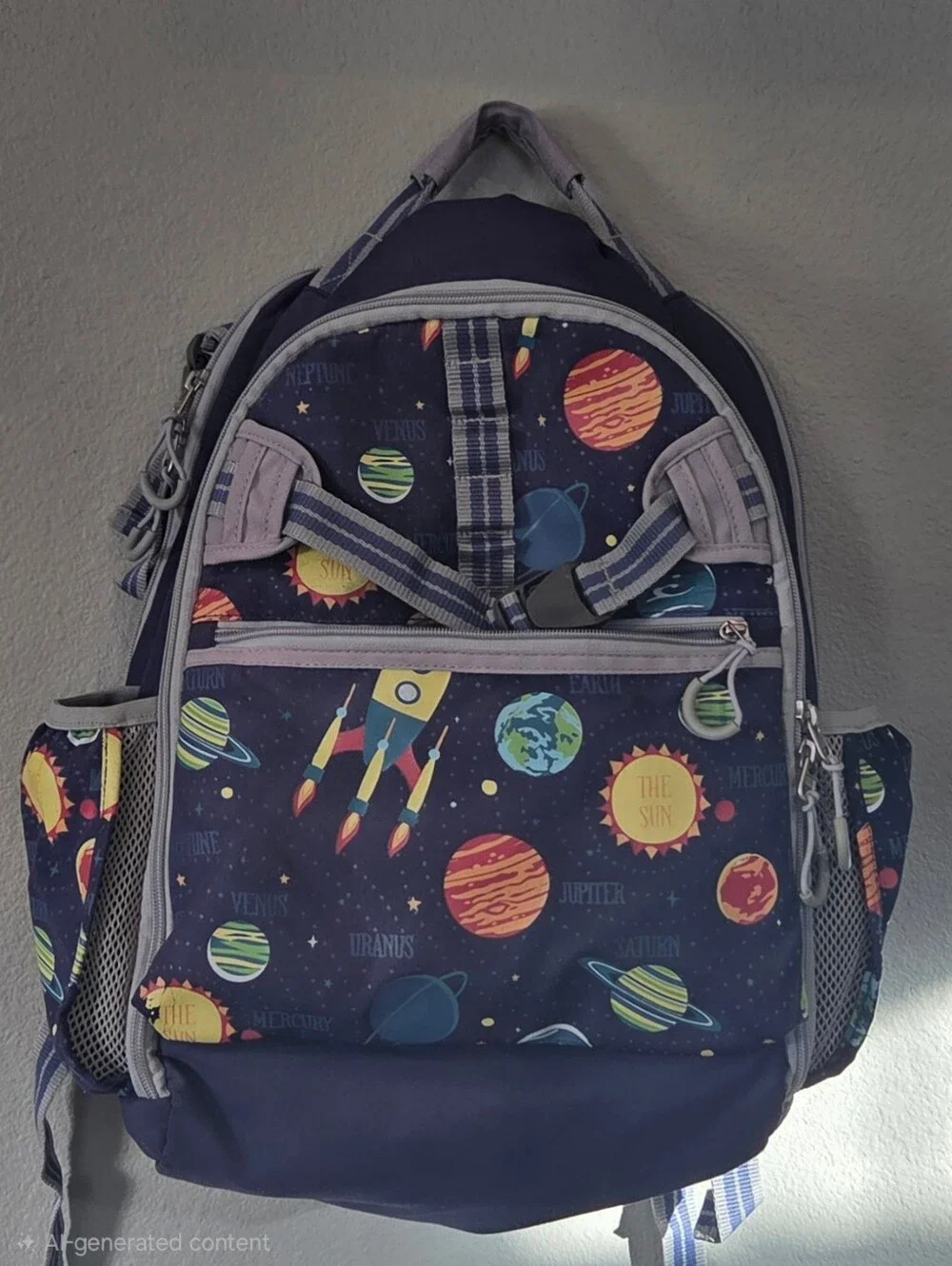 Potterbarn Kids XL Navy Solar System Glow In The Dark Backpack